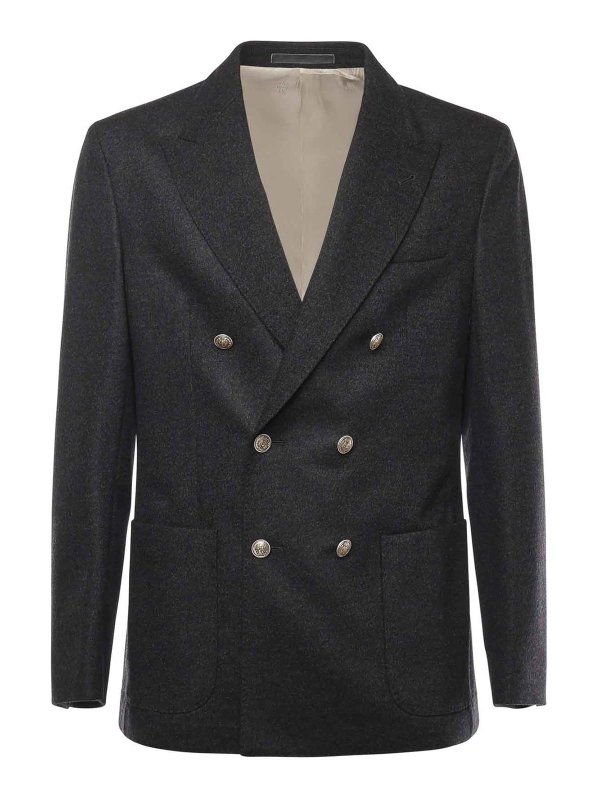 ELEVENTY: blazers - Double-Breasted Wool Jacket
