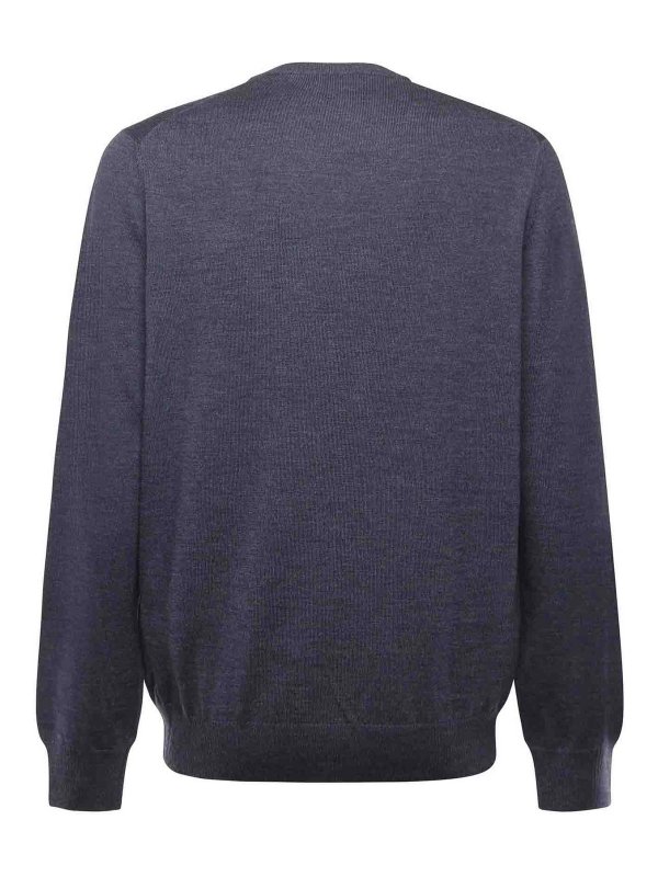 The Best Shops FAY: Strickpullover mit Rundhalsausschnitt - Rundhalspullover - Blau