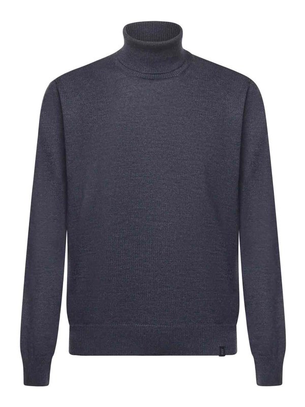 FAY: Col roulé & Col polo - Pull Col Roulé - Bleu