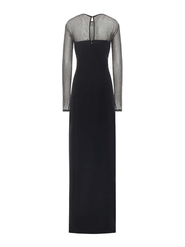 The Best Shops GENNY: abiti lunghi - Vestito  Lungo Con Maniche In Rete E Strass