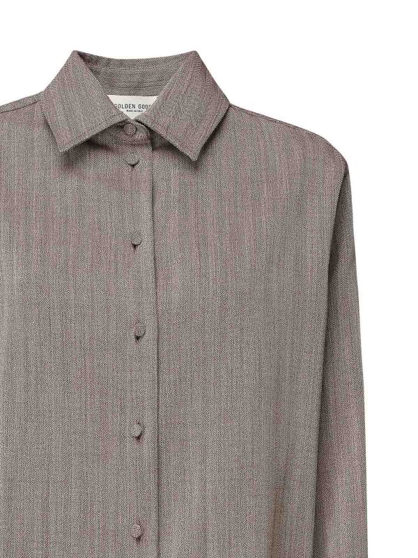 GOLDEN GOOSE: camicie online - Camicia da viaggio in lana vergine