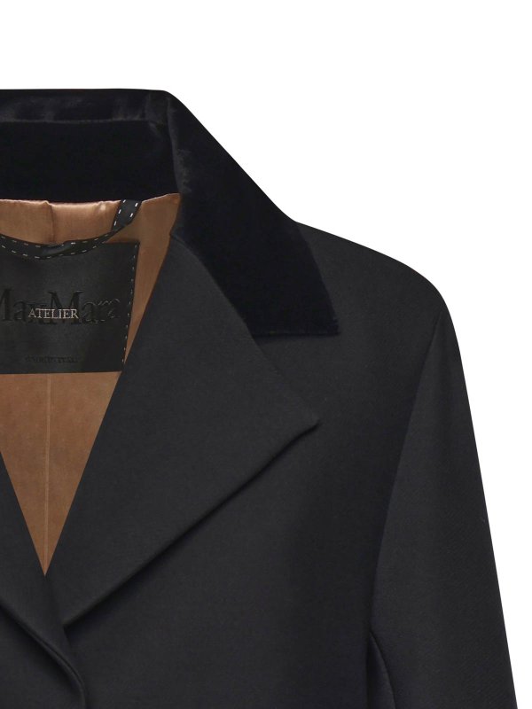Max Mara: Abrigos semilargos online - Abrigo Midi - Negro