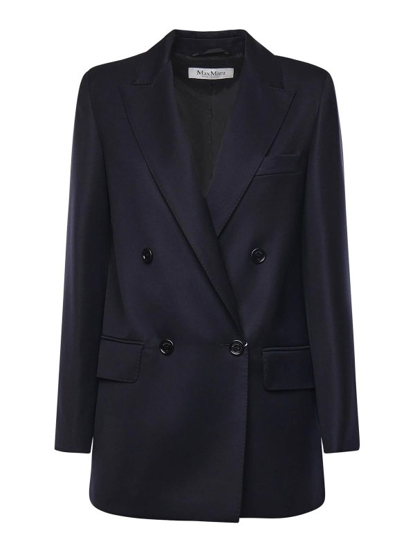 Max Mara: blazers - Double-Breasted Wool Blazer