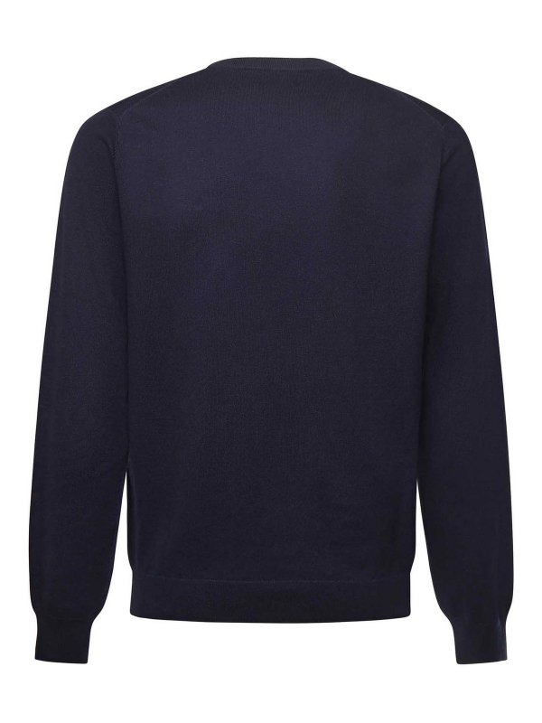 The Best Shops SUN 68: Strickpullover mit Rundhalsausschnitt - Rundhalspullover - Blau