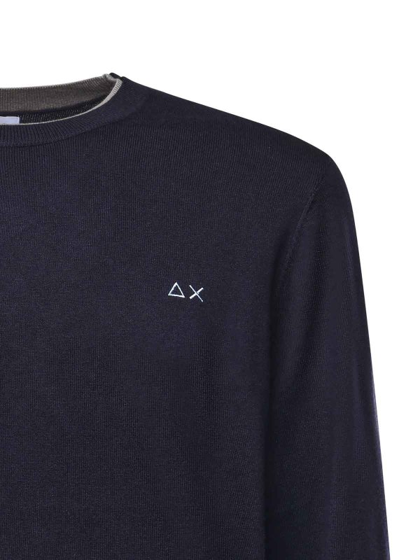 SUN 68: Strickpullover mit Rundhalsausschnitt online - Rundhalspullover - Blau