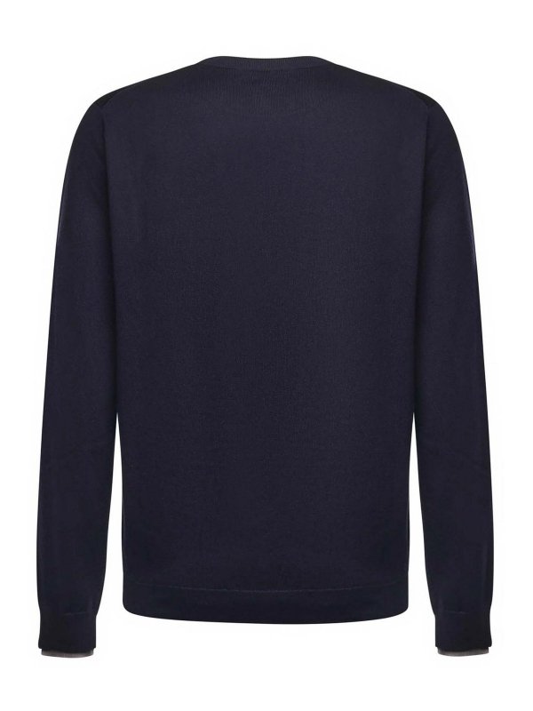 The Best Shops SUN 68: Strickpullover mit Rundhalsausschnitt - Rundhalspullover - Blau