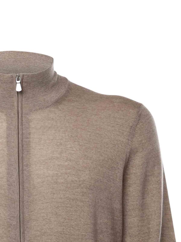 GIULIANO GALIANO: crew necks online - Wool Zip-Up Jacket