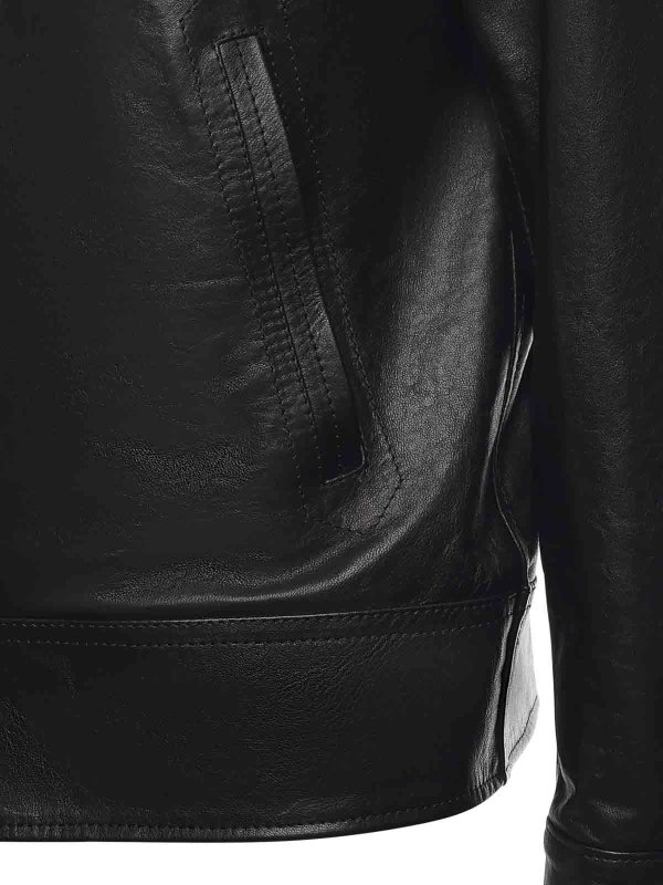 The Best Shops GIULIANO GALIANO: Vestes en cuir - Blouson En Cuir - Noir