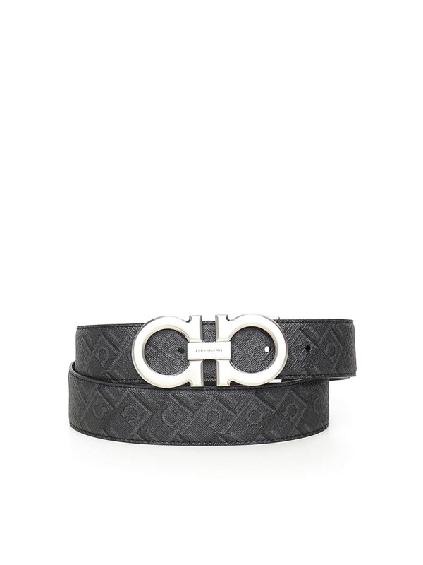 SALVATORE FERRAGAMO: cinture - Cintura Gancini reversibile