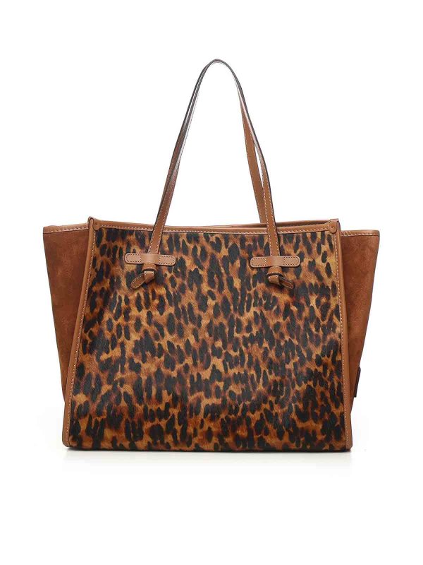 The Best Shops GIANNI CHIARINI: totes bags - Marcella Printed Leather Tote Bag