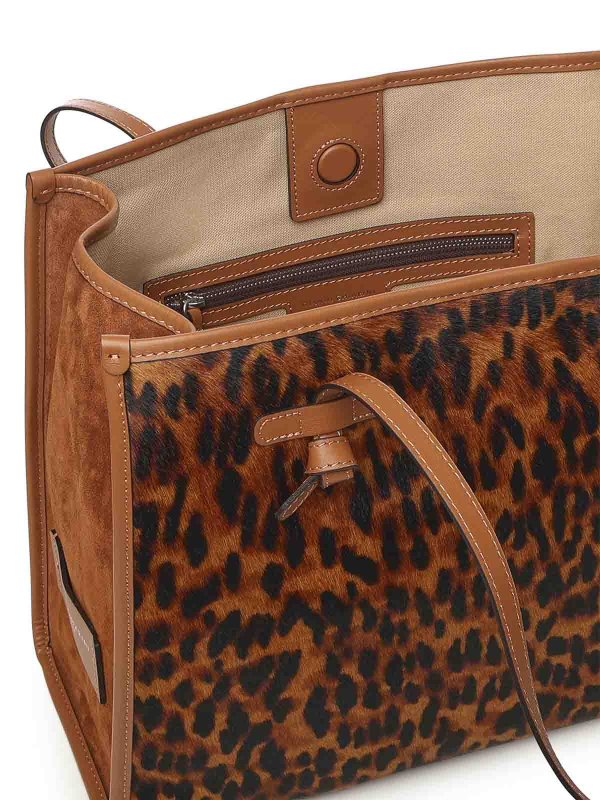 Marcella Printed Leather Tote Bag shop online: GIANNI CHIARINI