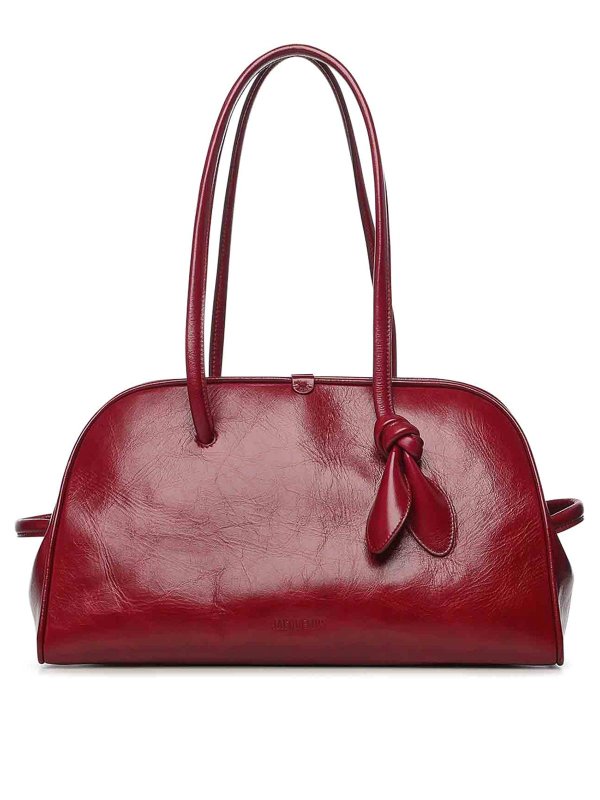 JACQUEMUS: bauletti - Borsa bowling in pelle Le Turismo