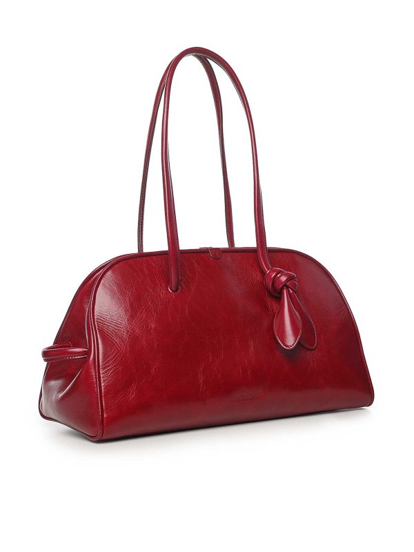 JACQUEMUS: bauletti online - Borsa bowling in pelle Le Turismo