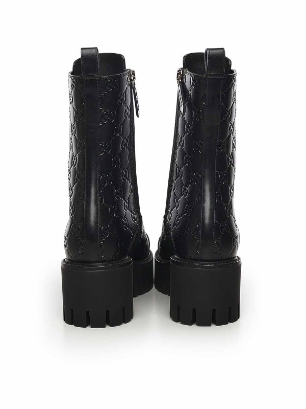 The Best Shops GUCCI: boots - Gg Leather Lace-Up Ankle Boot