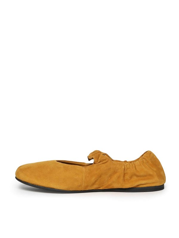 Suede Ruffle Ballerinas shop online: MIU MIU