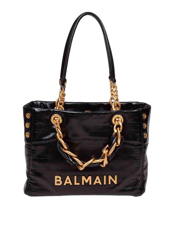 Balmain: Handtaschen - Shopper - Schwarz