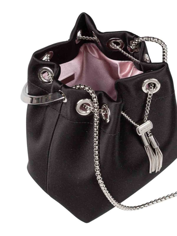 Bon Bon Fuq Handbag In Black Satin Replica 
online: JIMMY CHOO