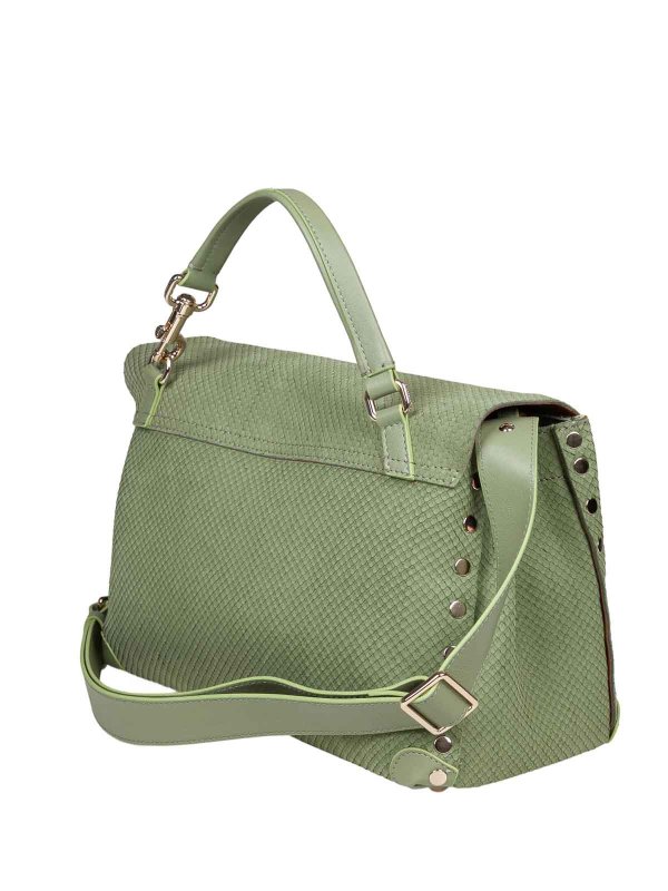 The Best Shops ZANELLATO: totes bags - Postina Amoretto S Handbag in Green Leather