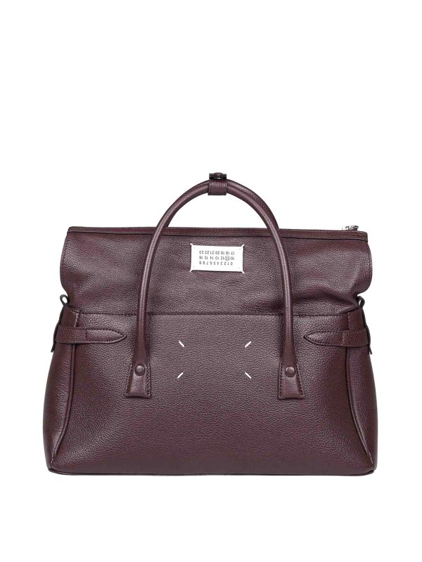 Maison Margiela: totes bags - 5Ac Hand Bag In Brown Leather