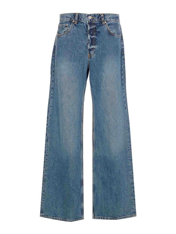 ANINE BING: Jeans Rectos - Vaqueros Rectos - Azul