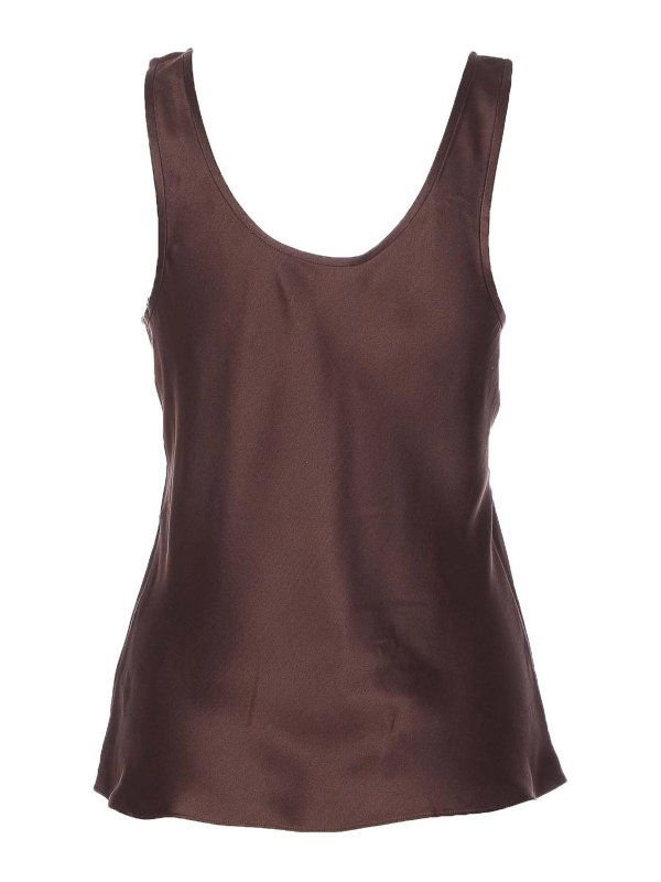 ANINE BING: Tops & Tank tops online - Deep Brown Lea Top