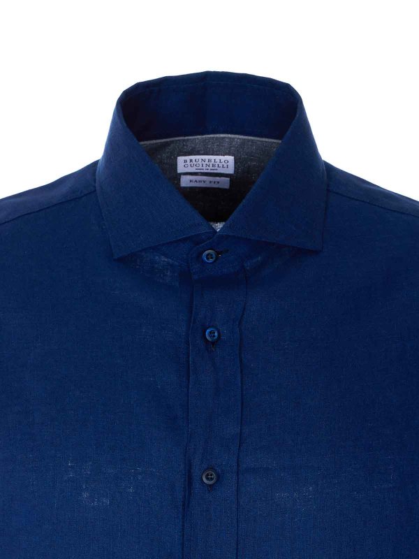 シャツ - ブルー shop online: BRUNELLO CUCINELLI