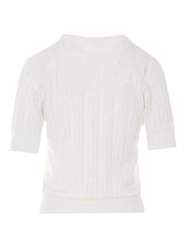 LISA YANG: Strickpullover mit Rundhalsausschnitt online - Rundhalspullover - Weiß