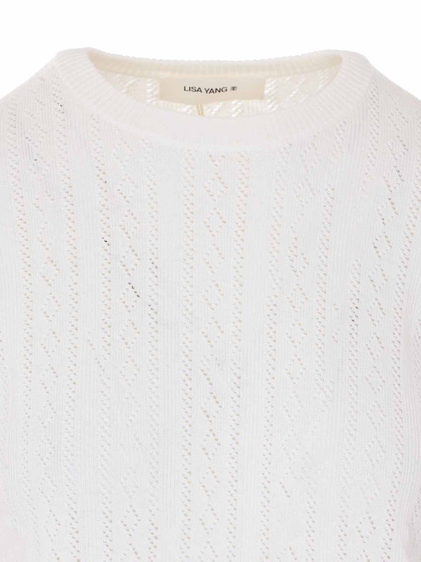 Rundhalspullover - Weiß shop online: LISA YANG