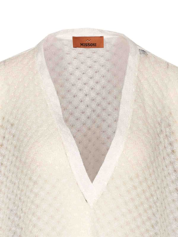 White Short Lame Raschel Workmanship Caftan Replica 
online: MISSONI