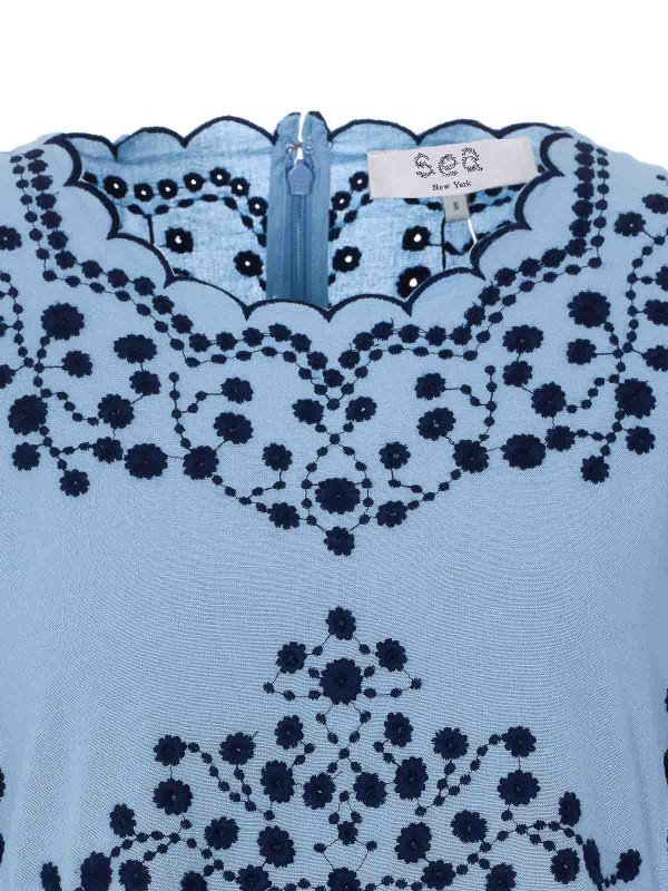 膝丈ドレス - ブルー shop online: SEA NEW YORK