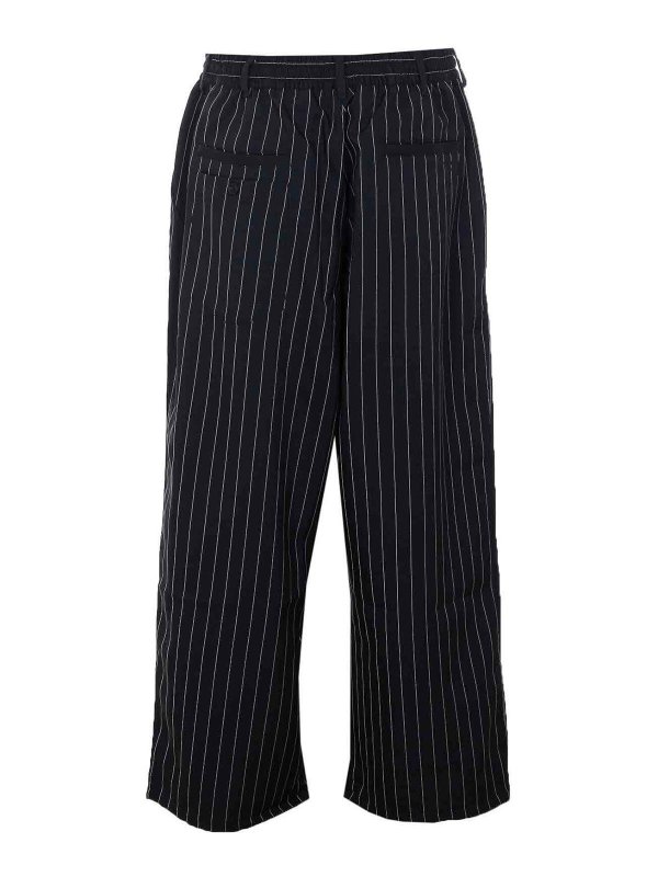 Y-3: casual trousers online - Black Striped Pants