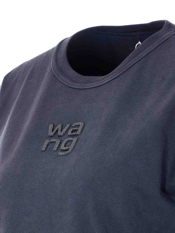 The Best Shops ALEXANDER WANG: t-shirts - Strass Logo T-Shirt
