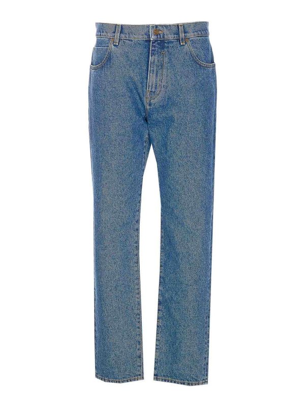 Balmain: straight leg jeans - Regular Denim Pants