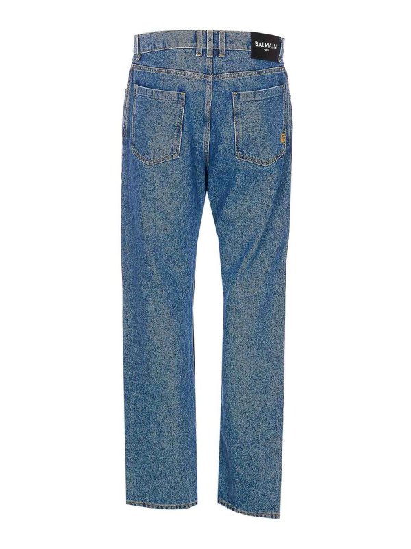 Balmain: straight leg jeans online - Regular Denim Pants