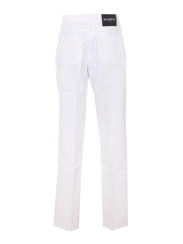Balmain: Jeans Rectos online - Vaqueros Rectos - Blanco