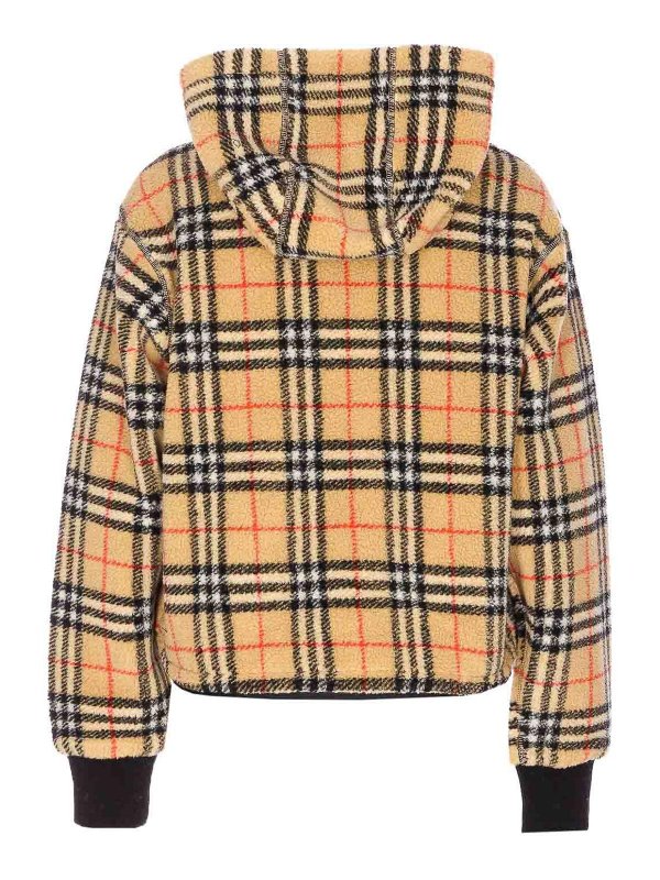 BURBERRY: casual jackets online - Pile Check Cropped Jacket