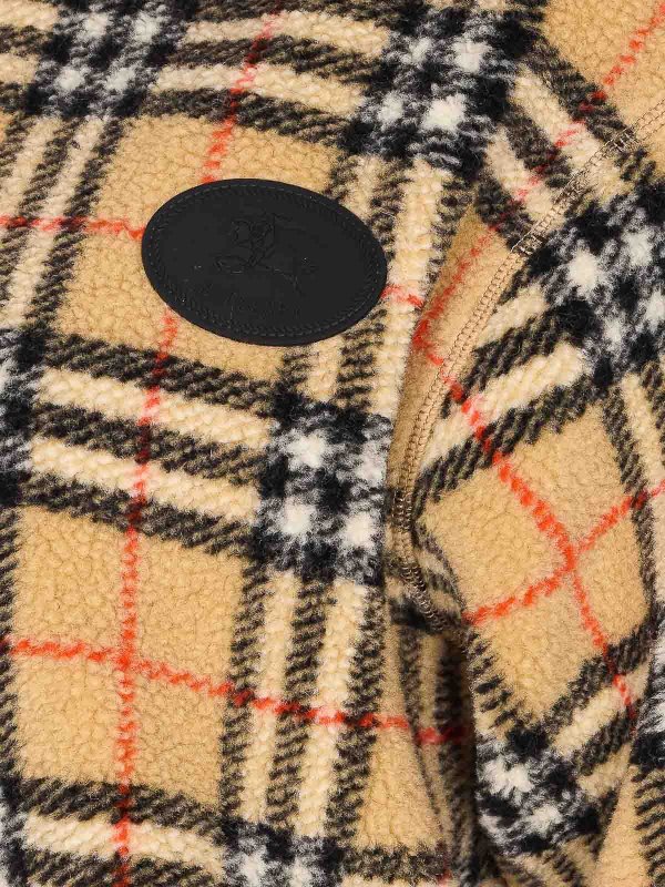 The Best Shops BURBERRY: casual jackets - Pile Check Cropped Jacket