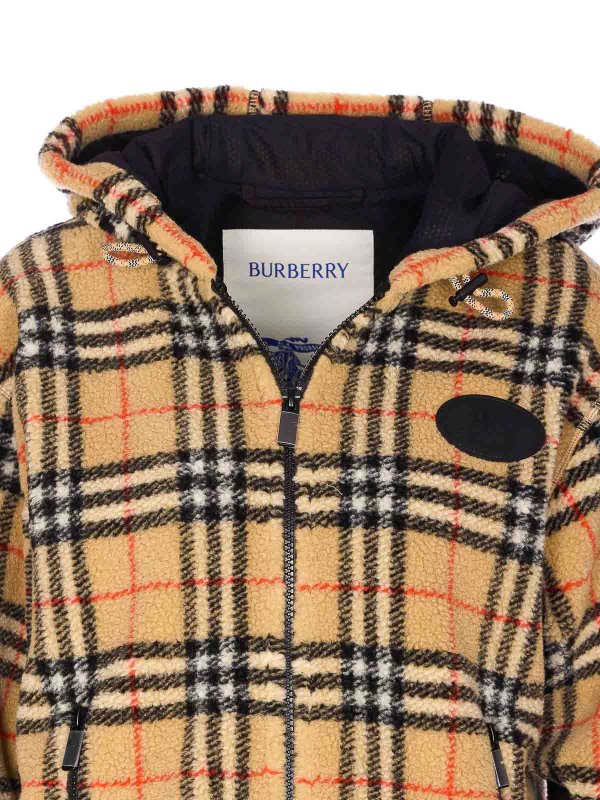 Pile Check Cropped Jacket shop online: BURBERRY