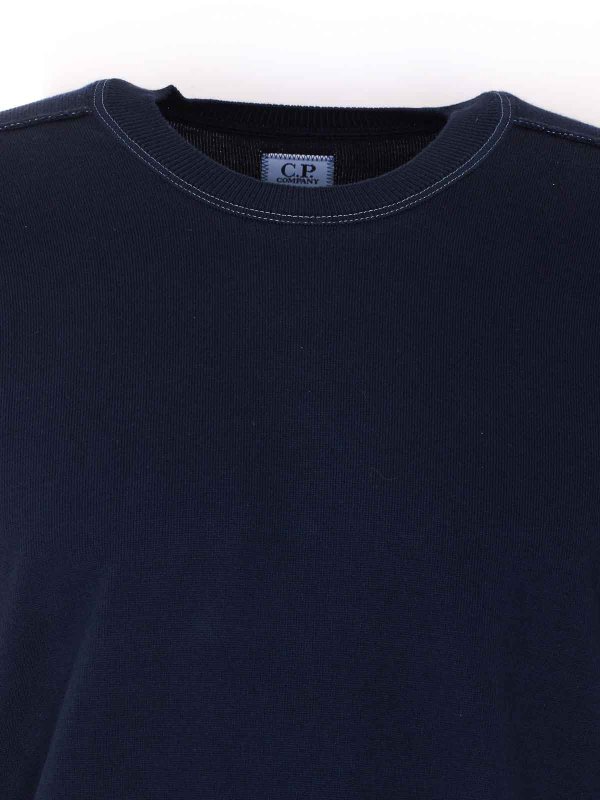 クルーネック - ブルー shop online: C.P. COMPANY