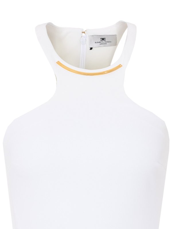 膝丈ドレス - 白 shop online: ELISABETTA FRANCHI