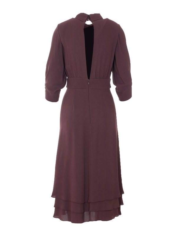 ELISABETTA FRANCHI: ニーレングスドレス online - 膝丈ドレス - ブラウン
