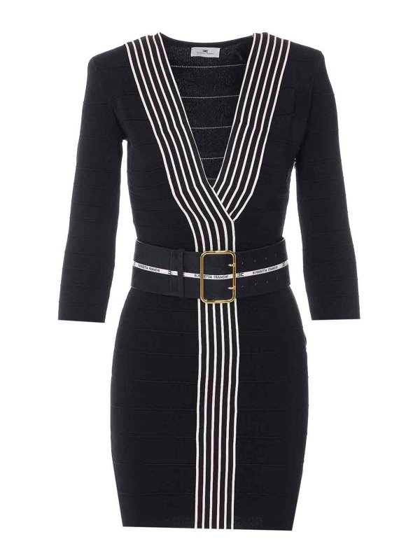 ELISABETTA FRANCHI: ニーレングスドレス - 膝丈ドレス - 黒