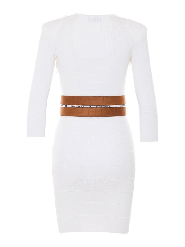 ELISABETTA FRANCHI: ニーレングスドレス online - 膝丈ドレス - 白