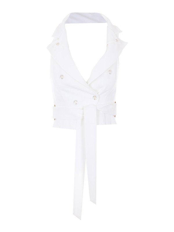 ELISABETTA FRANCHI: Chalecos - Chaleco - Blanco