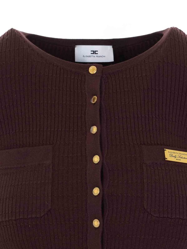 クルーネック - ブラウン shop online: ELISABETTA FRANCHI