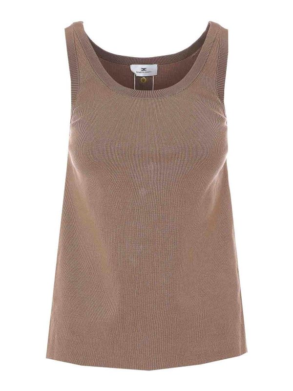 ELISABETTA FRANCHI: トップス＆タンクトップ - トップ/タンクトップ - ブラウン