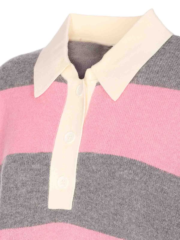 The Best Shops ESSENTIEL ANTWERP: polo shirts - Pink And Grey Jarn Striped