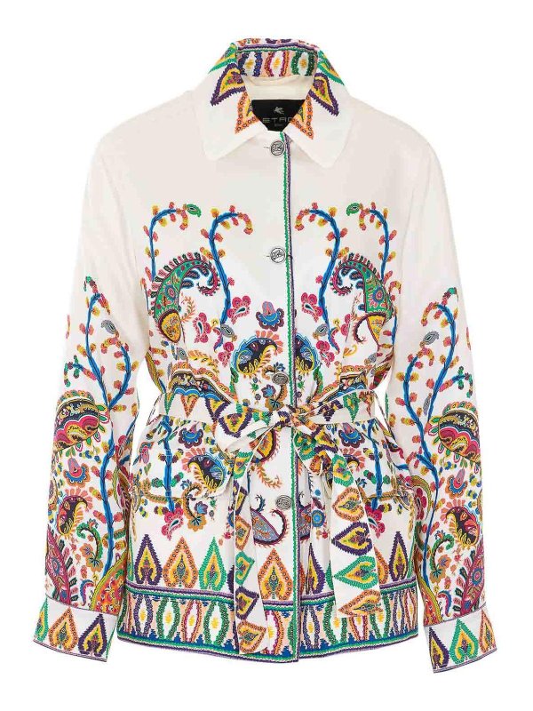 ETRO: casual jackets - Multicolor Jacket With Logo Buttons Closure