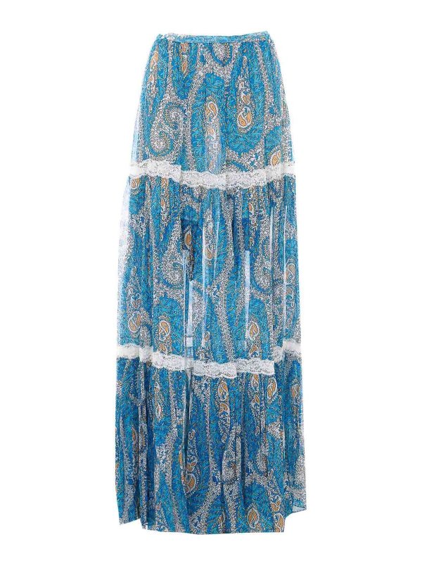 ETRO: ニーレングススカート＆ミディ丈 - 膝丈/ミディスカート - ブルー