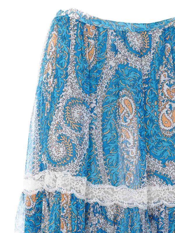 膝丈/ミディスカート - ブルー shop online: ETRO